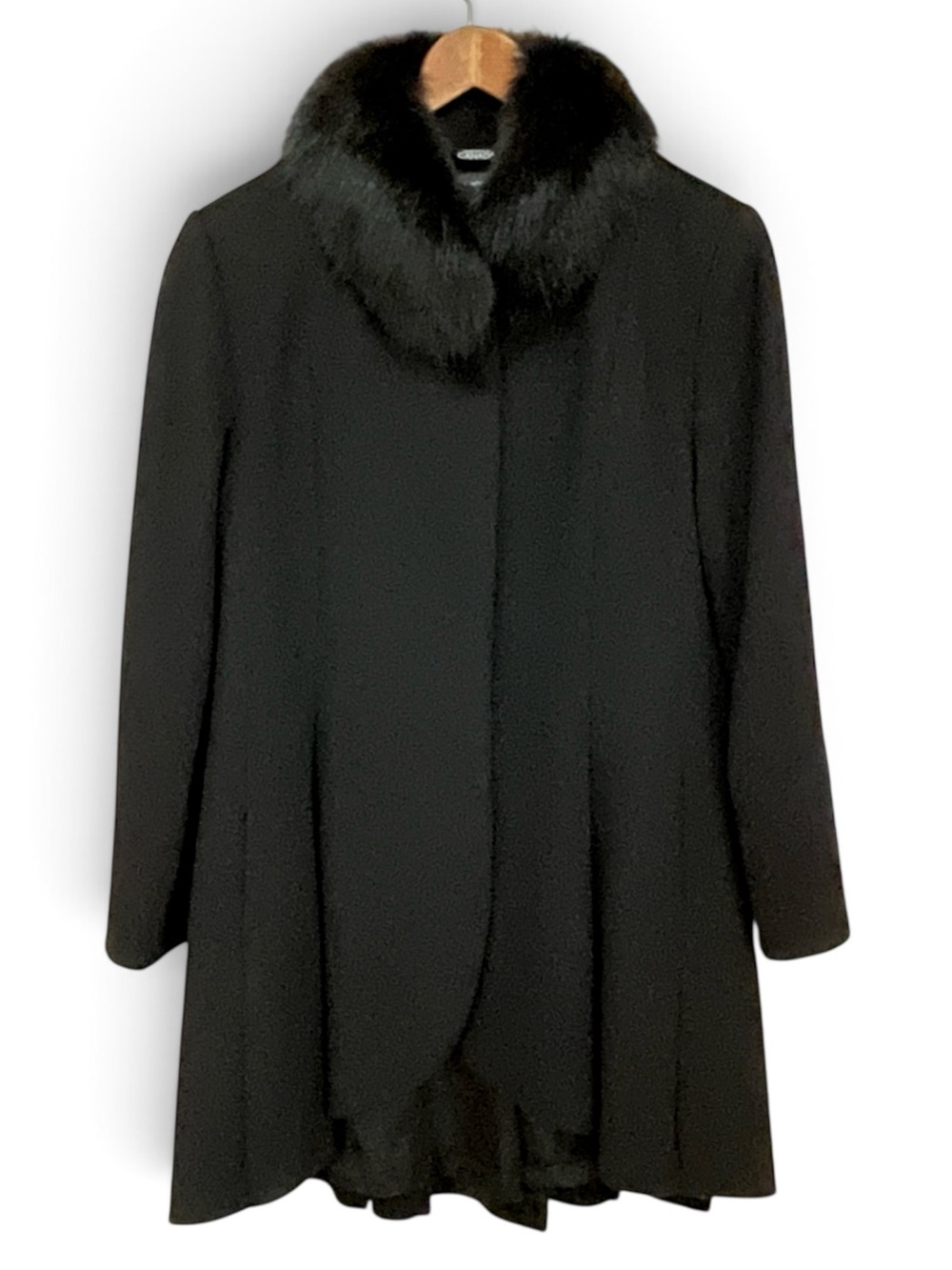 Vintage HiSO Handcrafted Luxury Canadian Virgin Wool Coat Real Fox Fur Collar